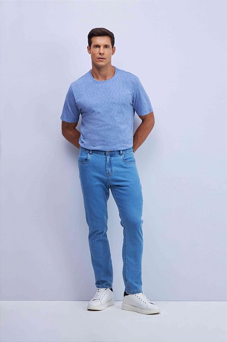 CALÇA SLIM EM TECIDO JEANS