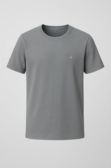 CAMISETA SLIM MANGA CURTA EM MALHA COM ELASTANO
