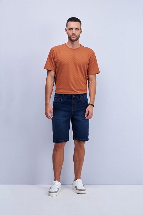 BERMUDA SLIM EM JEANS ESCURO