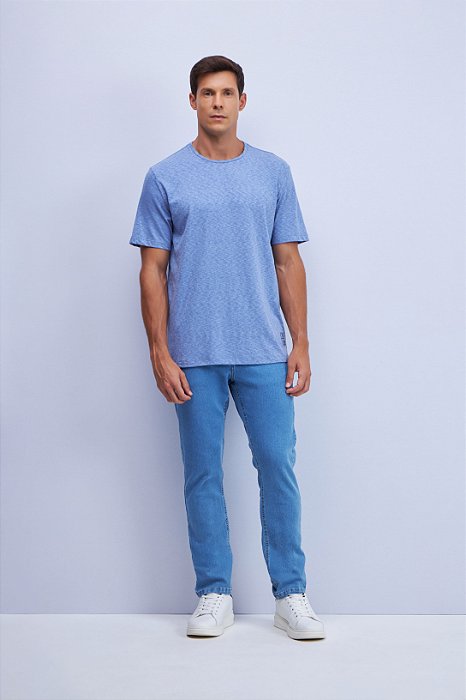 CAMISETA SLIM MANGA CURTA EM MALHA FLAMÊ