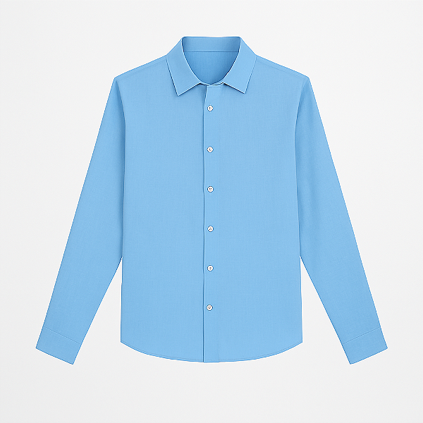 CAMISA COMFORT COLARINHO CURTO EM TECIDO DE ALGODÃO
