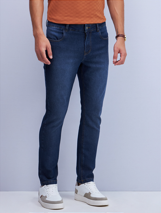 CALÇA SLIM EM TECIDO JEANS