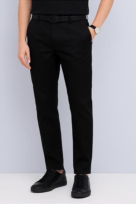 CALÇA SLIM ALFAIATARIA EM SARJA