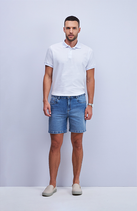 BERMUDA SLIM COMPRIMENTO CURTO JEANS MÉDIO