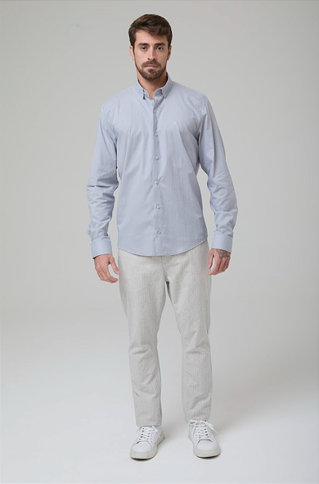 CAMISA COMFORT MANGA LONGA EM ALGODÃO