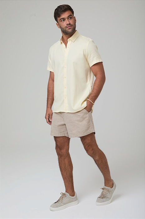 CAMISA COMFORT MANGA CURTA EM ALGODÃO