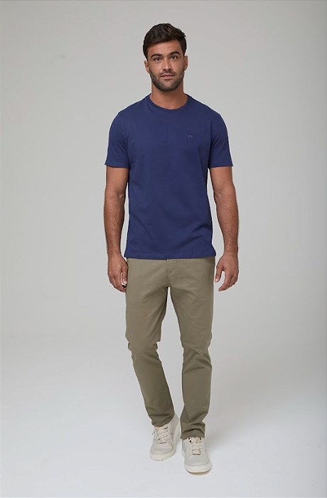 CAMISETA CLASSICA EM MALHA COM ELASTANO