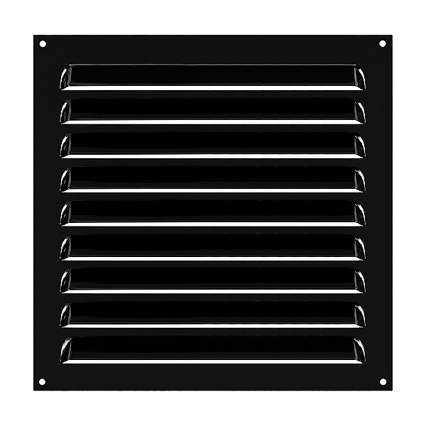 Grelha de Ventilação Em Alumínio Preta 25x25 cm