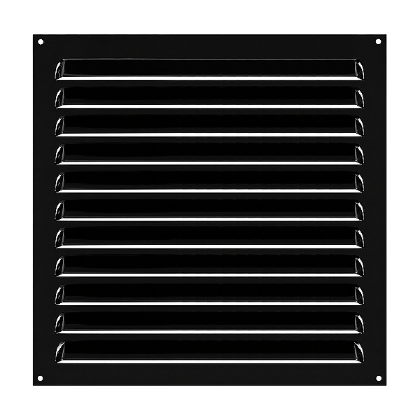 Grelha de Ventilação Em Alumínio Preta 30x30 cm