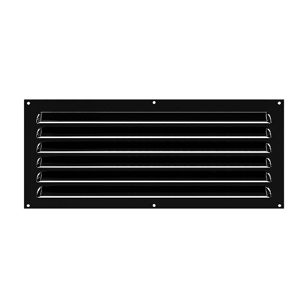 Grelha de Ventilação Em Alumínio Preta 40x20 cm