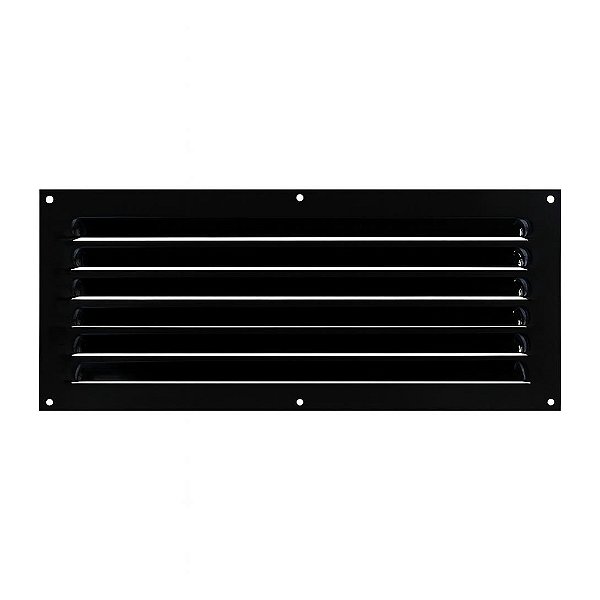 Grelha de Ventilação Em Alumínio 40x20 cm Preta
