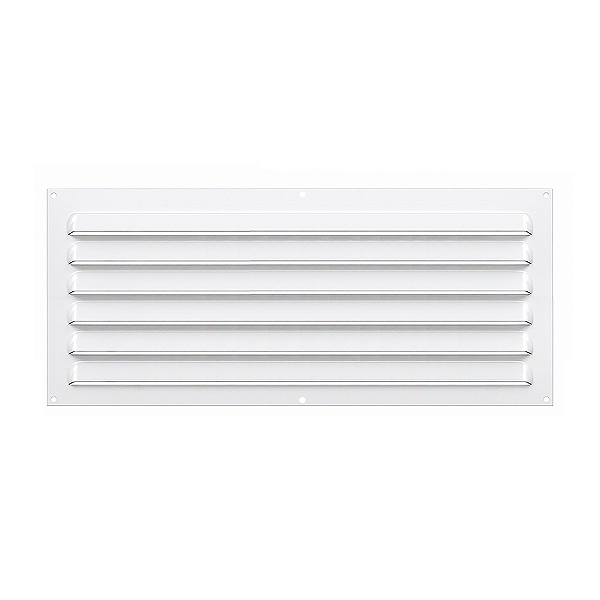 Grelha de Ventilação Em Alumínio Branca 40x20 cm