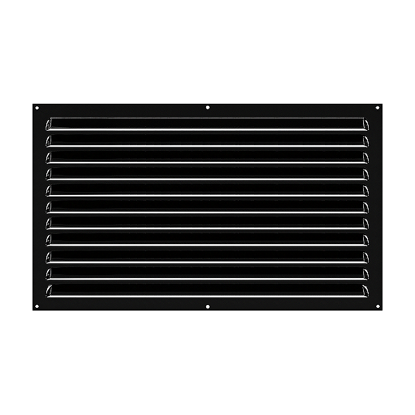 Grelha de Ventilação Em Alumínio Preta 50x30 cm