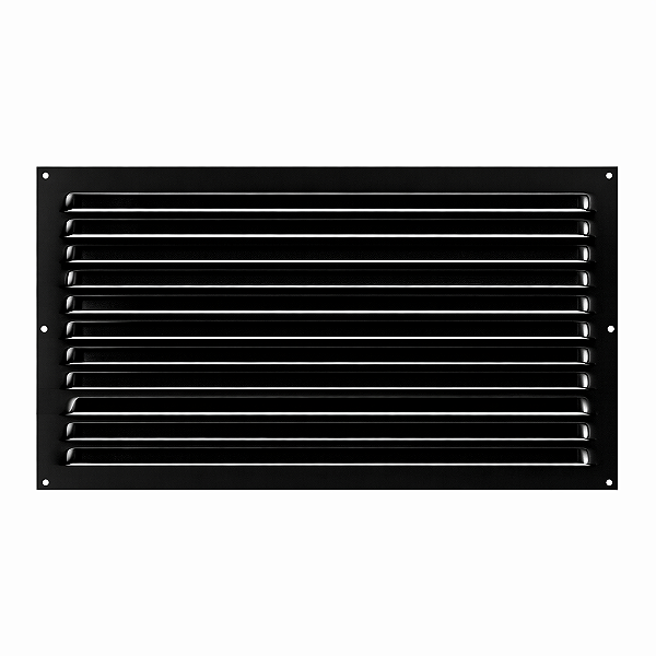 Grelha de Ventilação Em Alumínio Preta 50x30 cm