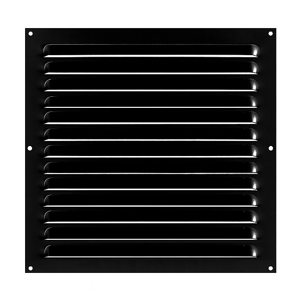 Grelha de Ventilação Em Alumínio Preta 35x35 cm