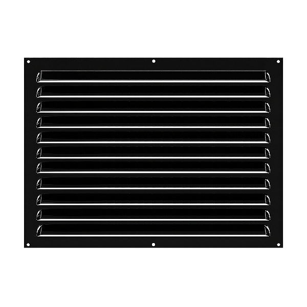 Grelha de Ventilação Em Alumínio Preta 40x30 cm