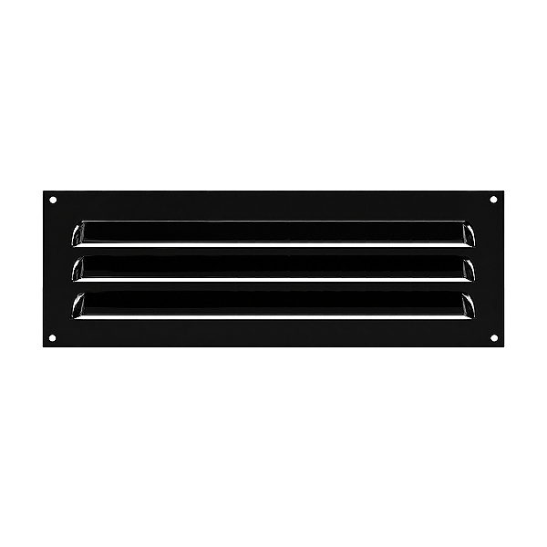 Grelha de Ventilação Em Alumínio Preta 30x10 cm