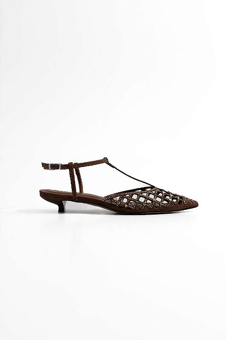 SLINGBACK VANUCIA CORTE A LASER COM BRILHOS