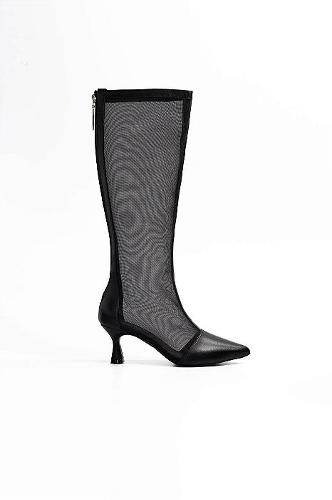 BOTA VANUCIA CANO LONGO EM TELA E SALTO TAÇA