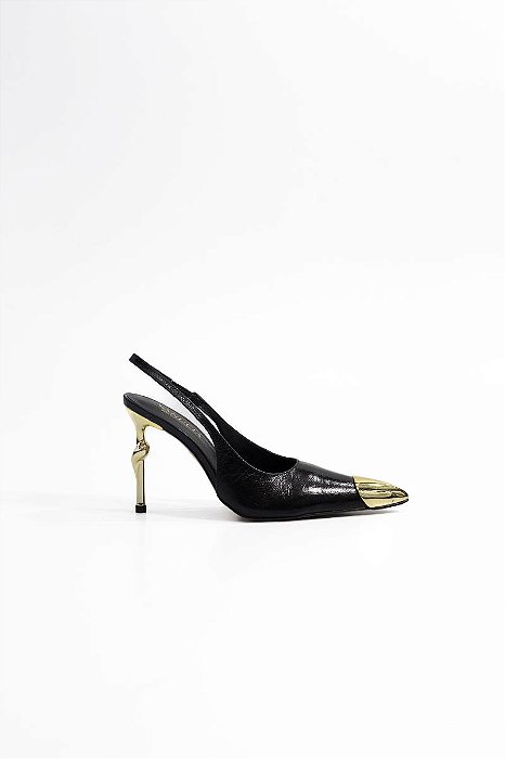 SLINGBACK VANUCIA SALTO E PONTA DOURADO