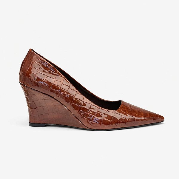 SCARPIN ANABELA VANUCIA CROCO E VERNIZ