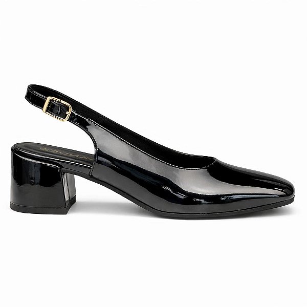 SLINGBACK VERNIZ VANUCIA CLASSICO BICO QUADRADO