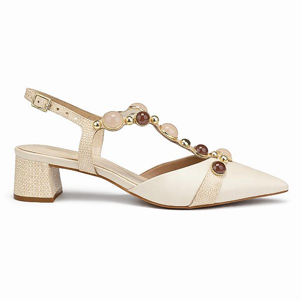 SLINGBACK VANUCIA COM PEDRARIAS SALTO BLOCO MEDIO