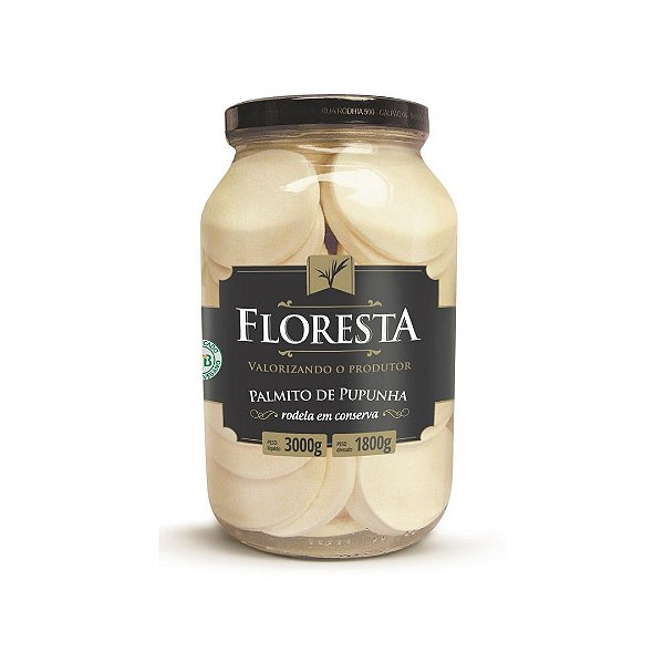 Palmito de Pupunha Fatiado Floresta 1,8 kg