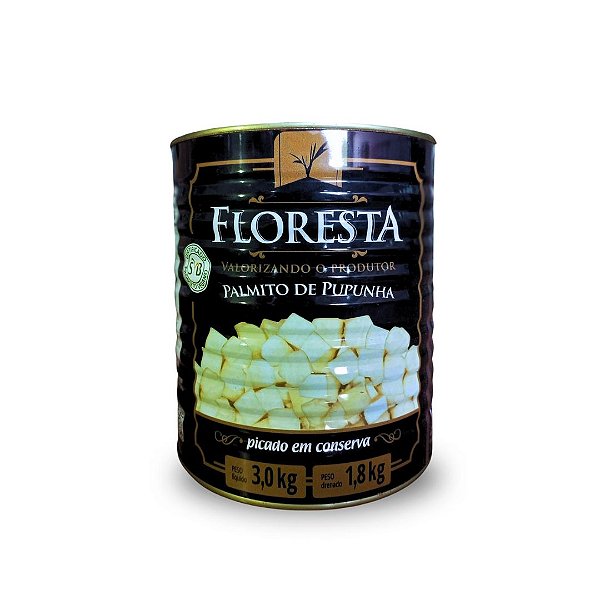 Palmito de Pupunha Picado Lata Floresta 1,8 kg