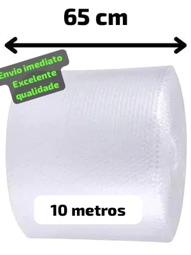 Plástico bolha 65cm x 10 metros DIRETO DA FÁBRICA, ENVIO IMEDIATO , EXCELENTE QUALIDADE.