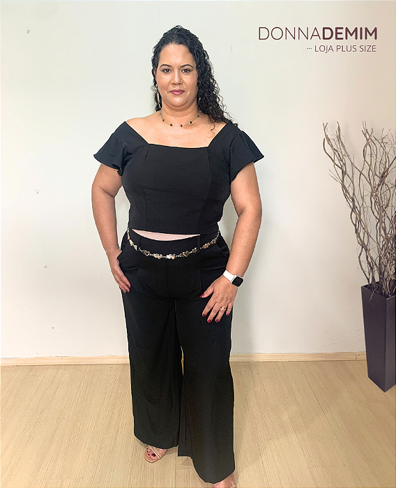 Conjunto Alfaiataria Preto Plus Size
