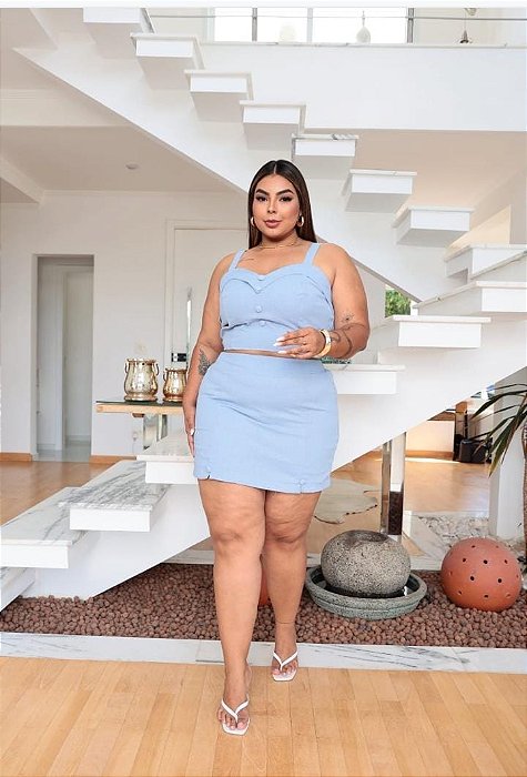 Conjunto Short Bianca Plus Size