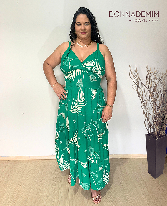 Vestido Rafa Verde  Longo Plus Size