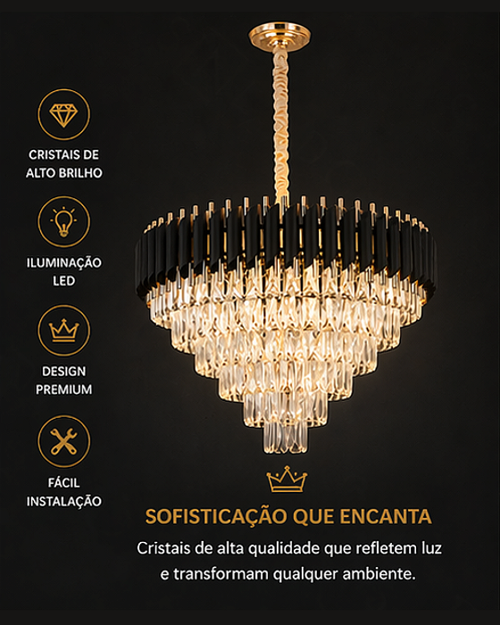 Lustre Modern Black Crystal
