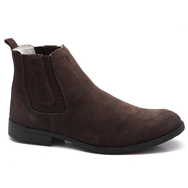 Botina Chelsea Masculina XE 1000 Couro Camurça Macia Moderna Brete Boots