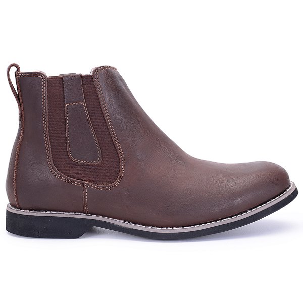 Botina Chelsea Masculina de Couro Legítimo Pra Roça DI 2000 Brete Boots