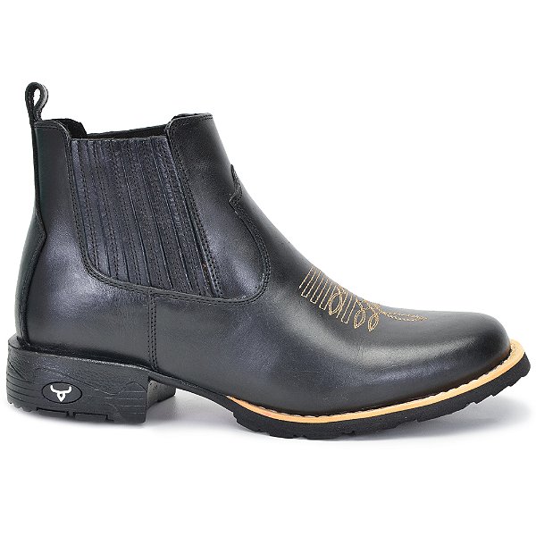 Bota Masculina Country Cowboy Bico Redondo Couro Legítimo Brete Boots