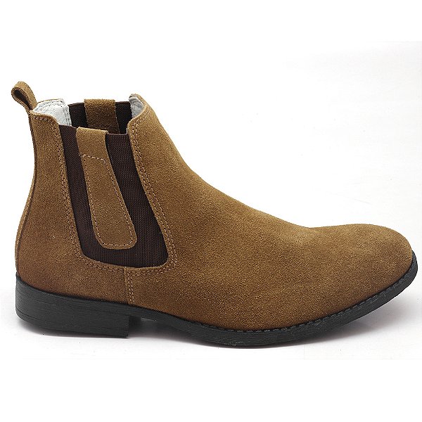 Botina Chelsea Masculina XE 1000 Couro Camurça Macia Moderna Brete Boots