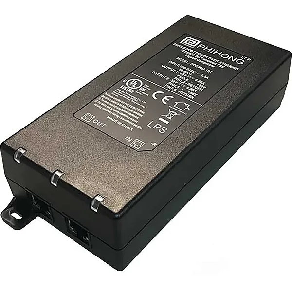 Power Injector Phihong 56v MGig 5GB PoE 60W 802.3bt (Novo)