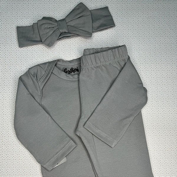 Conjunto body bebê feminino com faixa