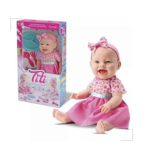 Boneca Titi Faz Xixi 34cm Bambola