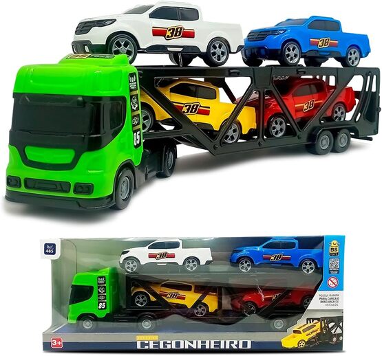 Caminhão Cegonheiro Mini com 4 Carrinhos
