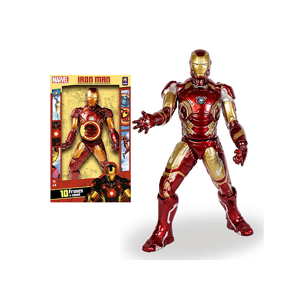 Boneco Homem De Ferro Gigante 50cm 10 Frases