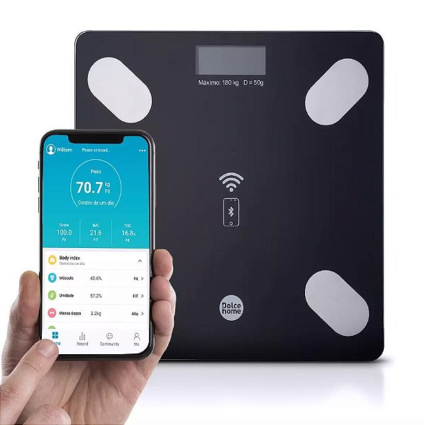 Balança Eletrônica Bluetooth Bioimpedância