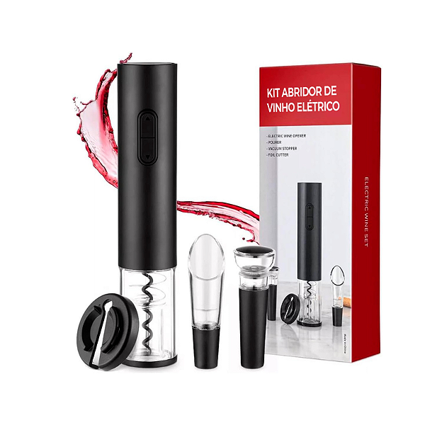 Kit Abridor de Vinho Elétrico