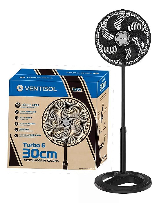 Ventilador de Coluna 30 cm Turbo 127v com 6 Pás