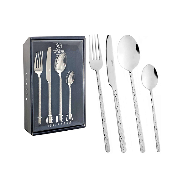 Faqueiro 16 Peças de Aço Inox Veneza Wolff