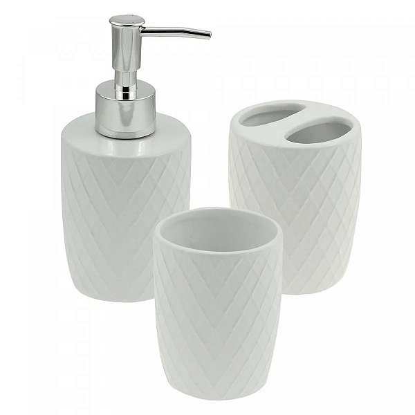 Conjunto para Banheiro 3 Pçs Cerâmica Wolff