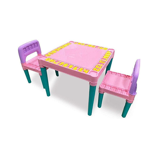 Mesa e Cadeira Educativa com Alfabeto