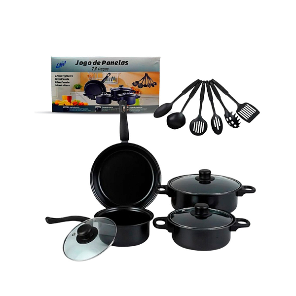 Jogo De Panelas 13 Peças Antiaderente